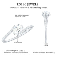 4X6 mm Oval Cut Moissanite East West Promise Ring