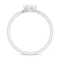 4X6 mm Oval Cut Moissanite East West Promise Ring