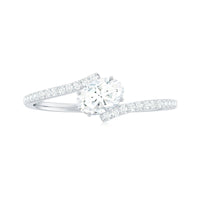 4X6 mm Oval Cut Moissanite East West Promise Ring