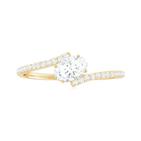 4X6 mm Oval Cut Moissanite East West Promise Ring