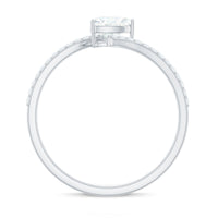 5mm Heart Shape Moissanite Promise Ring with Bypass Shank