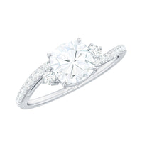 6X6 MM Cushion Cut Moissanite Bypass Engagement Ring for Women