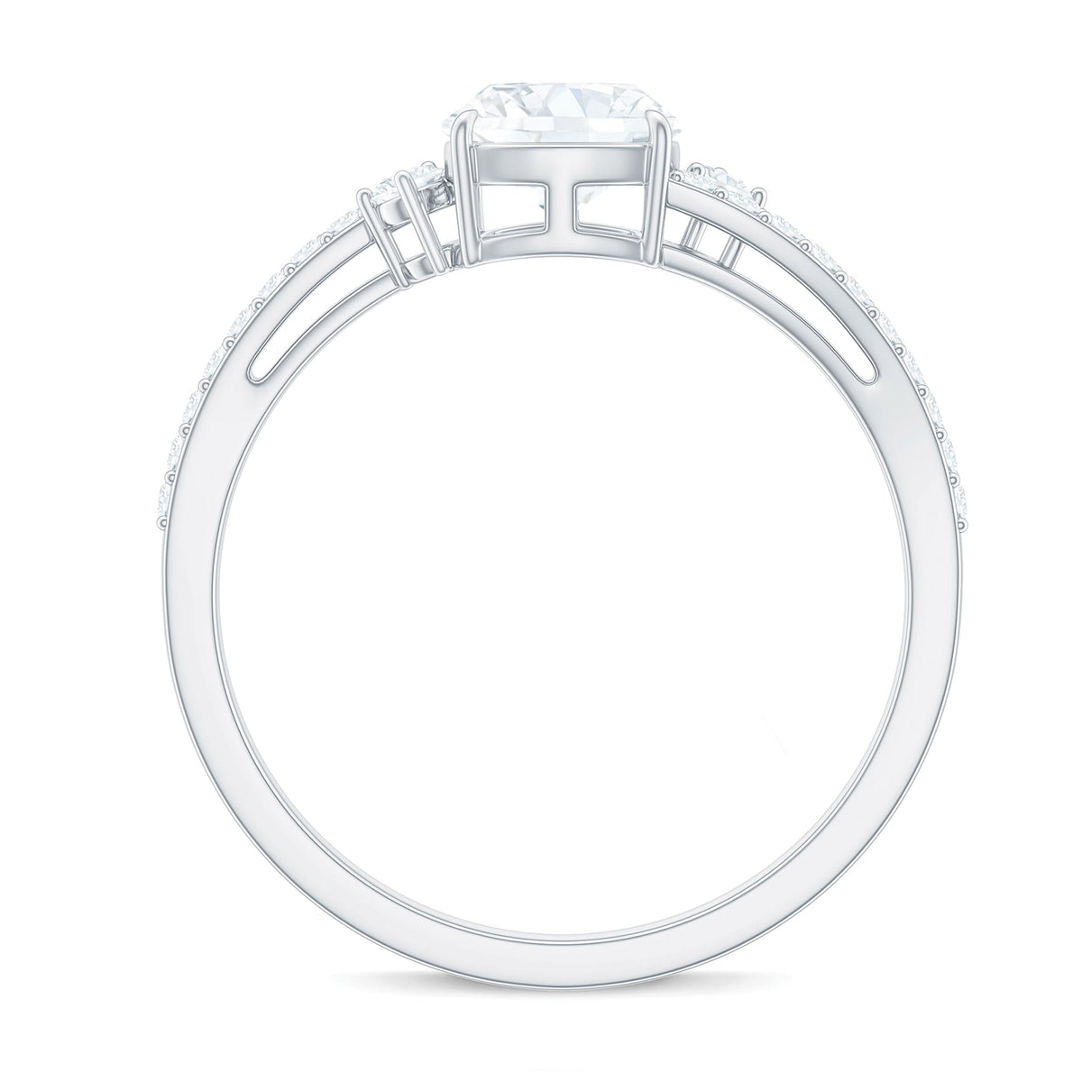 6X6 MM Cushion Cut Moissanite Bypass Engagement Ring for Women