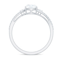 6X6 MM Cushion Cut Moissanite Bypass Engagement Ring for Women