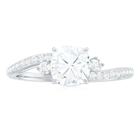 6X6 MM Cushion Cut Moissanite Bypass Engagement Ring for Women