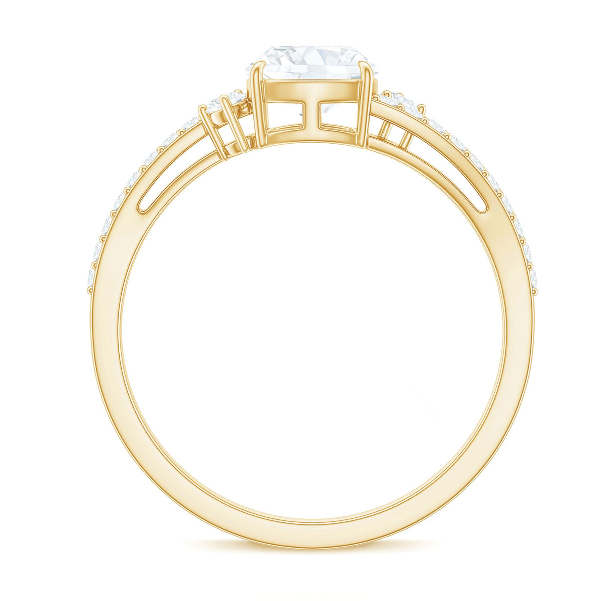 6X6 MM Cushion Cut Moissanite Bypass Engagement Ring for Women