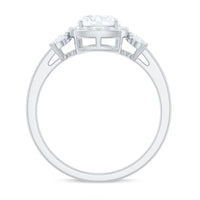 6mm Cushion Cut Moissanite Designer Halo Engagement Ring