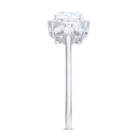 6mm Cushion Cut Moissanite Designer Halo Engagement Ring