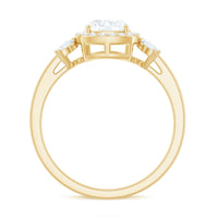 6mm Cushion Cut Moissanite Designer Halo Engagement Ring