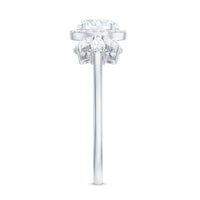 6mm Round Shape Moissanite Designer Halo Engagement Ring
