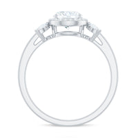 6mm Round Shape Moissanite Designer Halo Engagement Ring