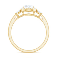 6mm Round Shape Moissanite Designer Halo Engagement Ring