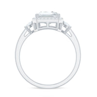 7X9 MM Emerald Cut Certified Moissanite Statement Engagement Ring