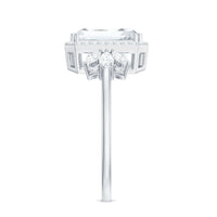 7X9 MM Emerald Cut Certified Moissanite Statement Engagement Ring