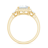 7X9 MM Emerald Cut Certified Moissanite Statement Engagement Ring
