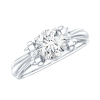 Certified Moissanite Engagement Ring with Bow Ribbon