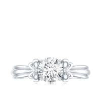 Certified Moissanite Engagement Ring with Bow Ribbon