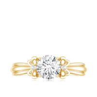 Certified Moissanite Engagement Ring with Bow Ribbon