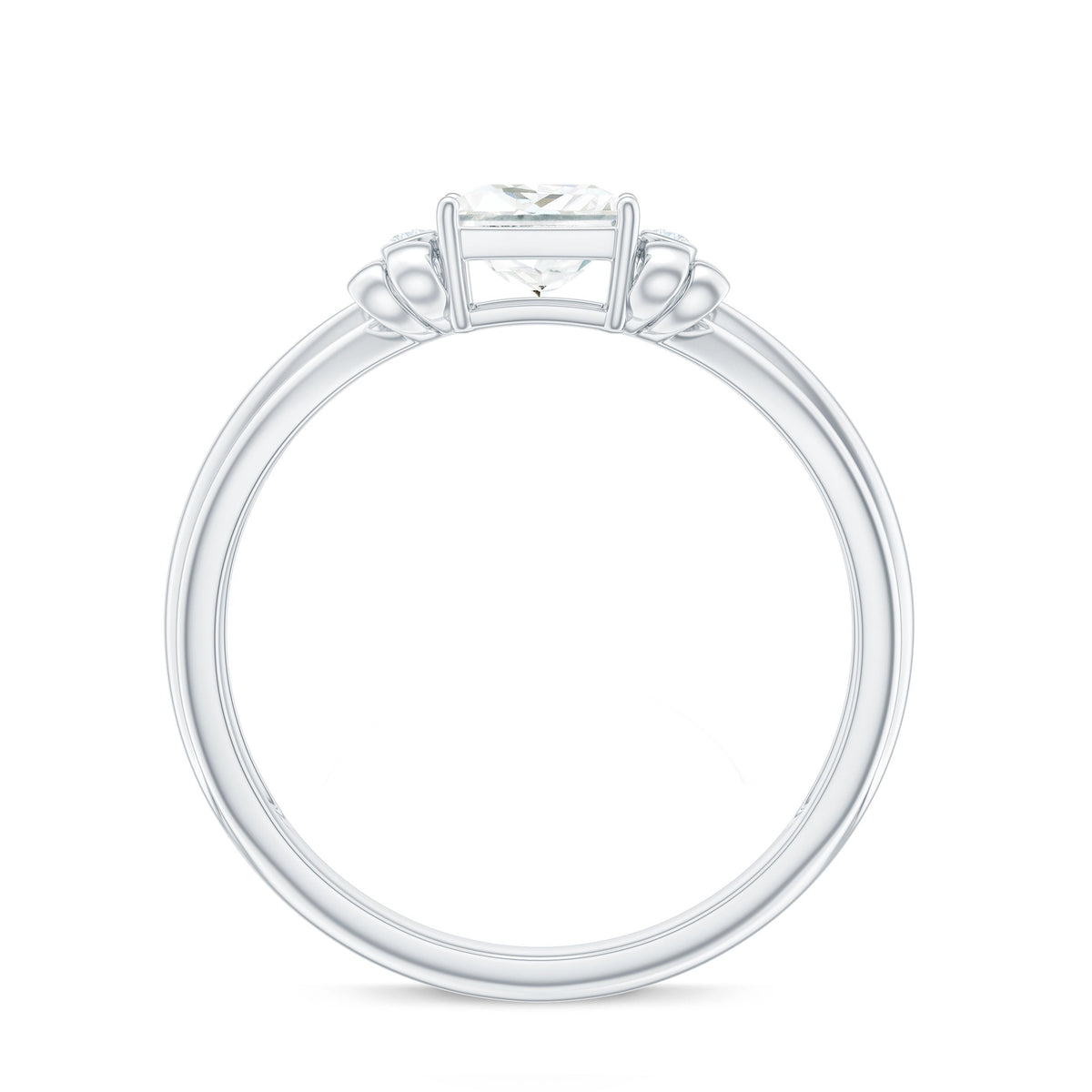 5 MM Princess Cut Certified Moissanite Designer Bow Engagement Ring