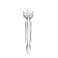 5 MM Princess Cut Certified Moissanite Designer Bow Engagement Ring