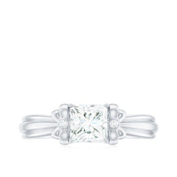 5 MM Princess Cut Certified Moissanite Designer Bow Engagement Ring