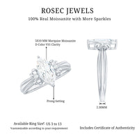1 Carat Brilliant Cut Certified Moissanite Statement Ring