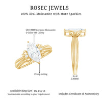 1 Carat Brilliant Cut Certified Moissanite Statement Ring