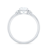 6mm Cushion Cut Moissanite Designer Solitaire Ring with Engraved Shank
