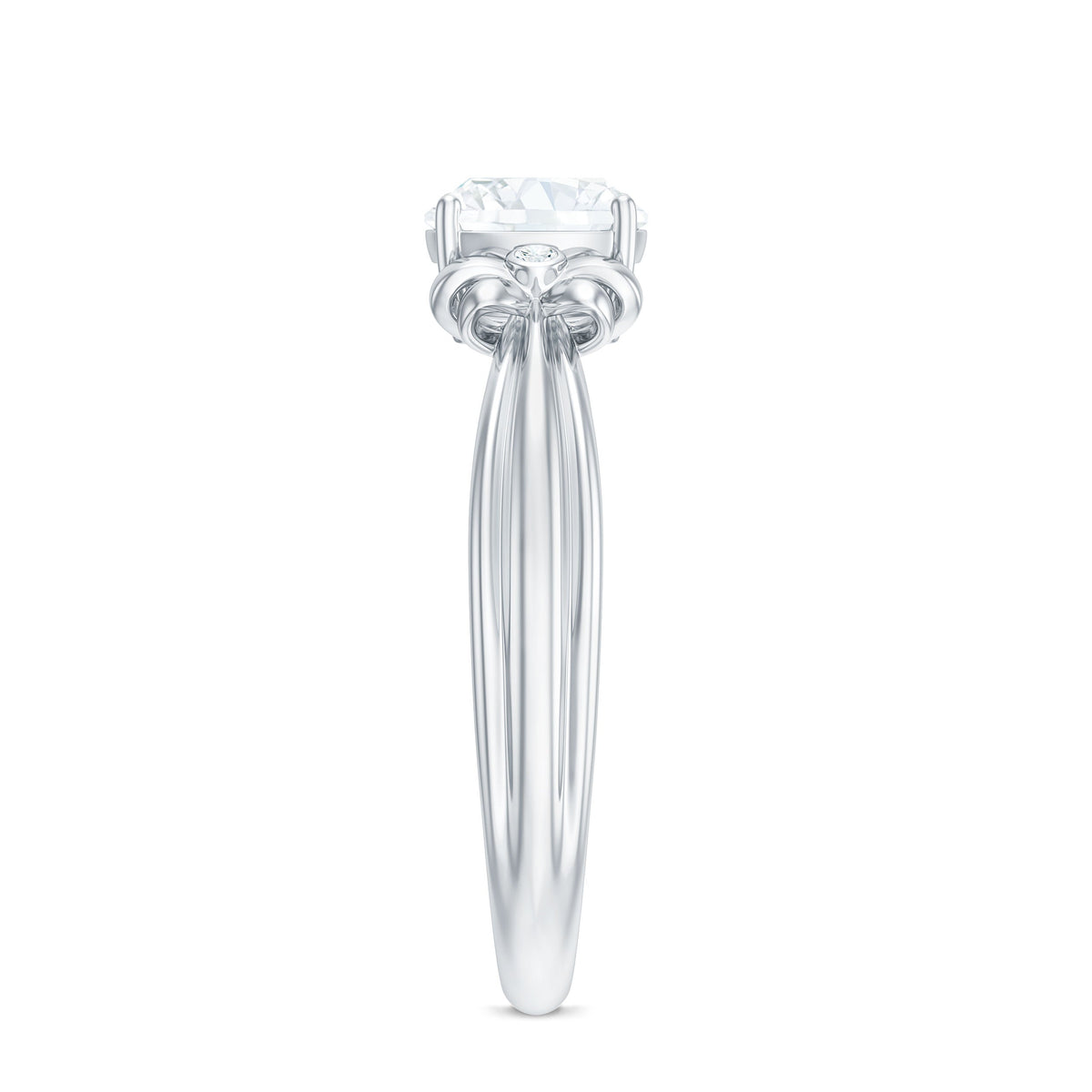 6mm Cushion Cut Moissanite Designer Solitaire Ring with Engraved Shank