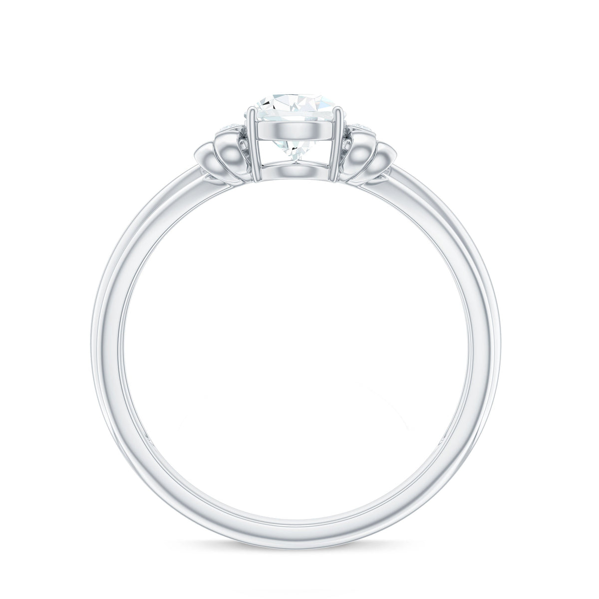 5X7mm Pear Shape Moissanite Bow Engagement Ring