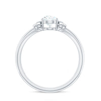 5X7mm Pear Shape Moissanite Bow Engagement Ring