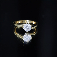 1.7 Carat Cushion Cut Moissanite Bypass Engagement Ring