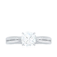 6 mm Cushion Cut Moissanite Solitaire Vintage Inspired Engagement Ring