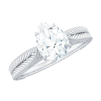 Claw Set Pear Shape Moissanite Engagement Ring