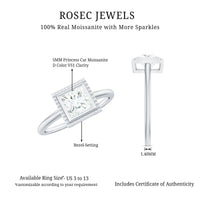 5mm Princess Cut Moissanite Solitaire Ring in Bezel Setting