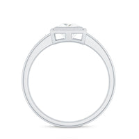 5mm Princess Cut Moissanite Solitaire Ring in Bezel Setting