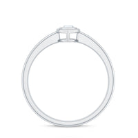 Marquise Cut Moissanite Solitaire Ring in Bezel Setting