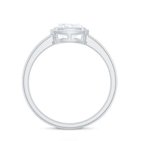 6mm Cushion Cut Moissanite Solitaire Ring in Bezel Setting