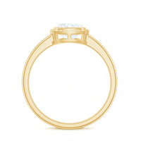 6mm Cushion Cut Moissanite Solitaire Ring in Bezel Setting