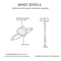 5mm Moissanite Heart Promise Ring in Bezel Setting