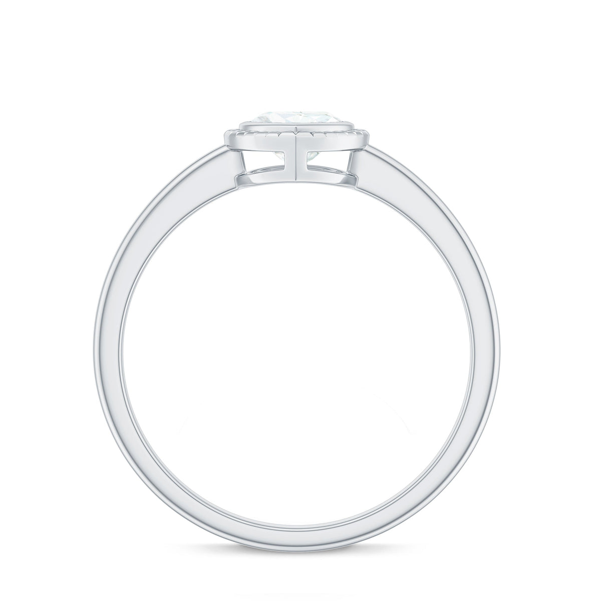 5mm Moissanite Heart Promise Ring in Bezel Setting