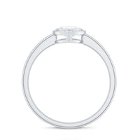 5mm Moissanite Heart Promise Ring in Bezel Setting