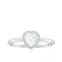 5mm Moissanite Heart Promise Ring in Bezel Setting
