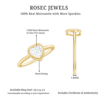 5mm Moissanite Heart Promise Ring in Bezel Setting
