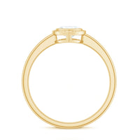 5mm Moissanite Heart Promise Ring in Bezel Setting