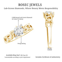 Lab Grown Diamond Art Deco Engagement Ring