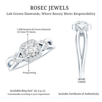 Lab Grown Diamond Halo Engagement Ring