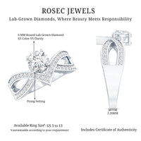 Certified Lab Grown Diamond Designer Solitaire Engagement Ring