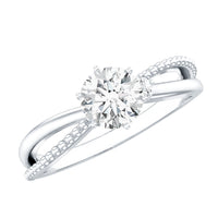 Lab Grown Diamond Solitaire Splt Shank Engagement Ring