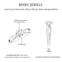 Lab Grown Diamond Solitaire Splt Shank Engagement Ring